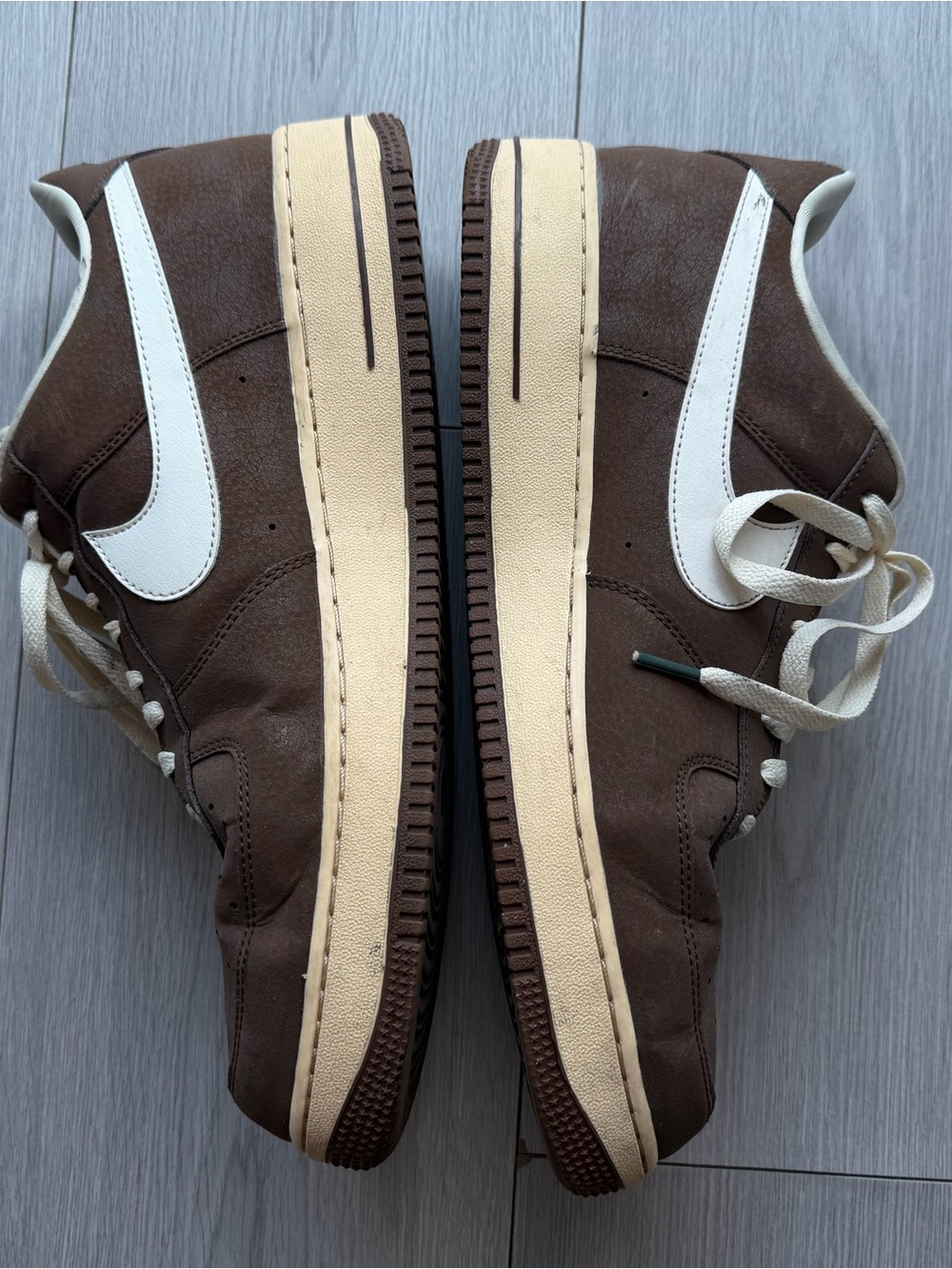 Nike Brown Suede Sneakers with White Swoosh